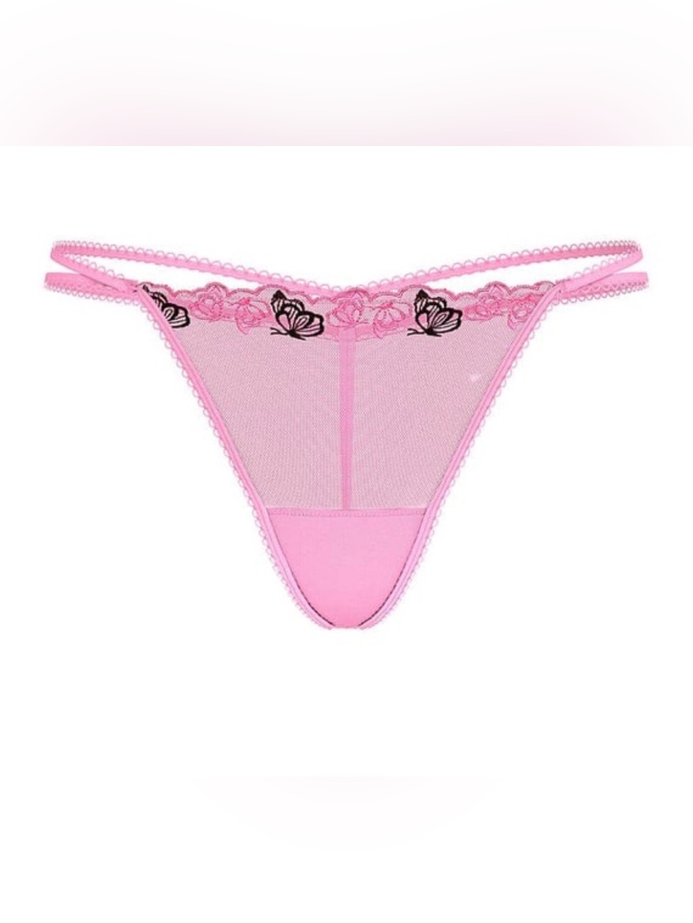 🎀2/$15🎀 Pink Victoria’s Secret Wink Double Strap V-String Thong